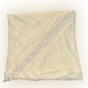Cream Lace Trim Scarf